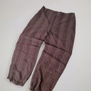 Vintage Y2K Renatto Bene Relaxed Fit Drawstring Trousers With Tonal Stripe Brown - Size Uk 12